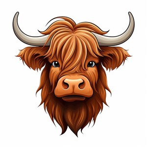 Highland Cow Cartoon Printable Clipart 20 Instant Digital Downloads