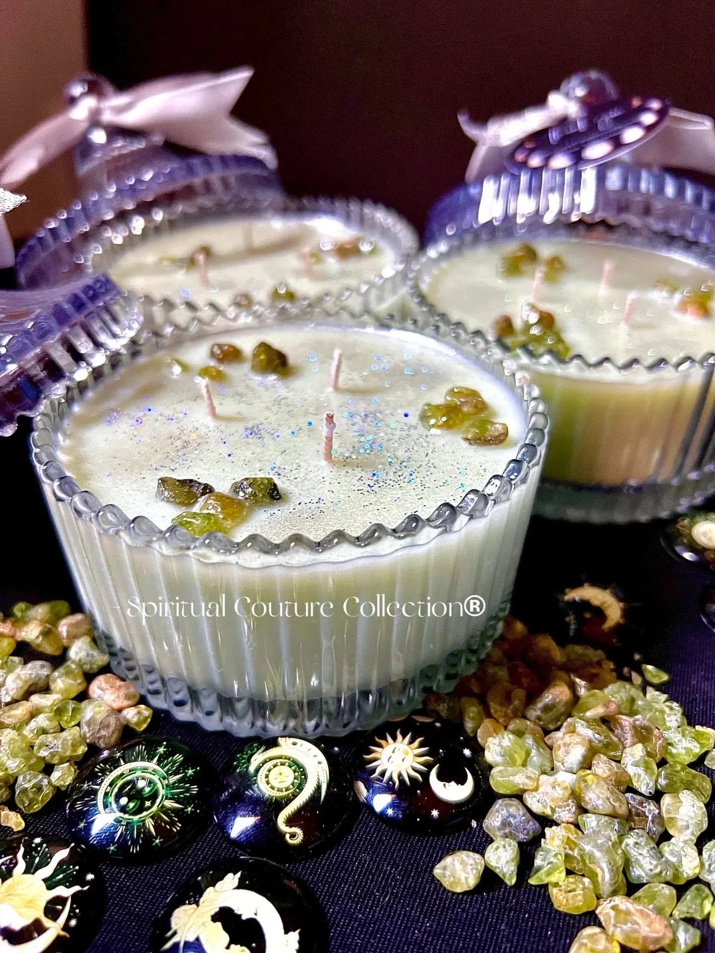Pyrus Peridot 7oz Crystal Carousel Candle - Etsy