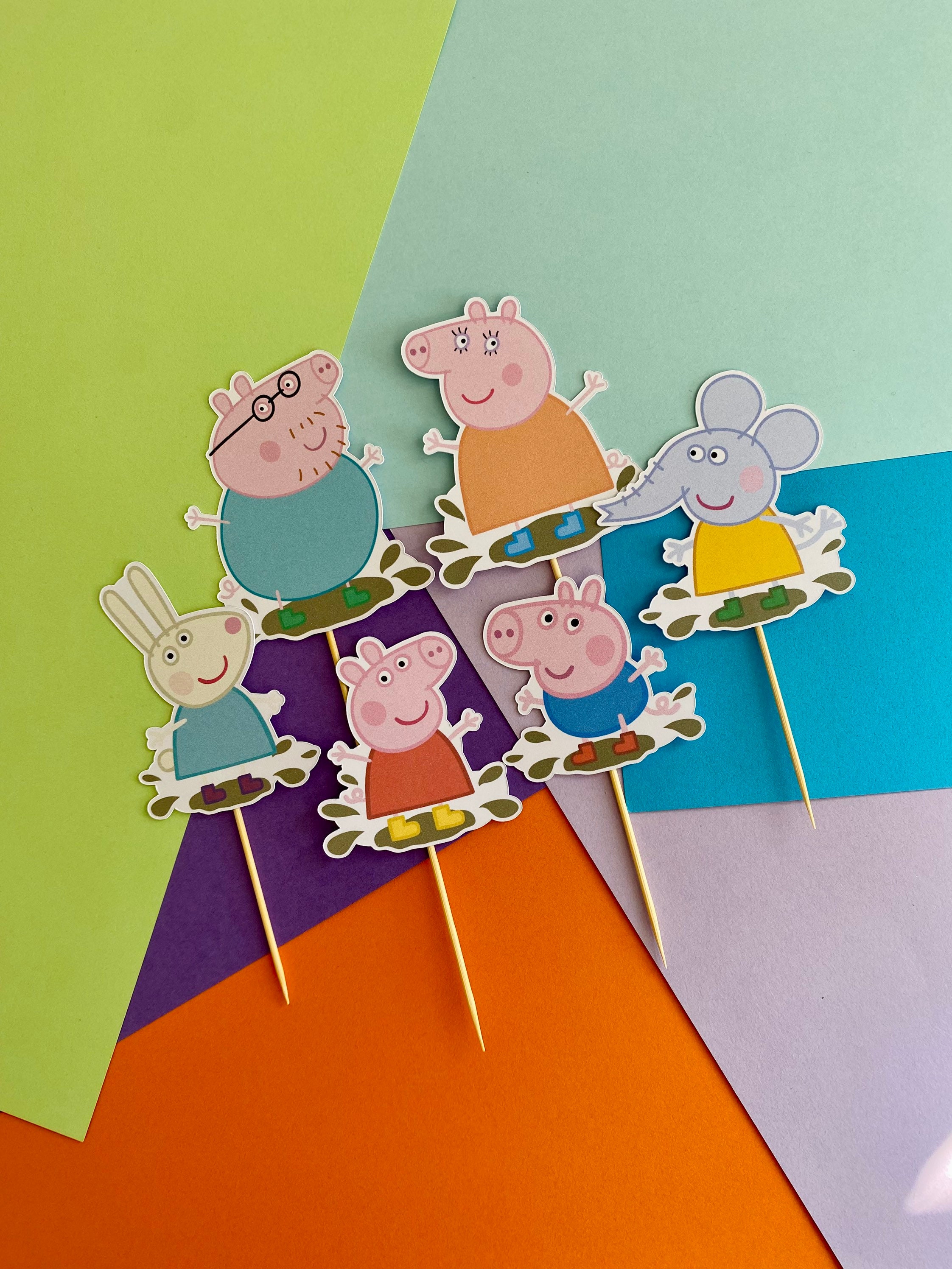 Peppa Pig Cupcake Toppers. Cake Topper. Peppa Pig. Pig. Etsy