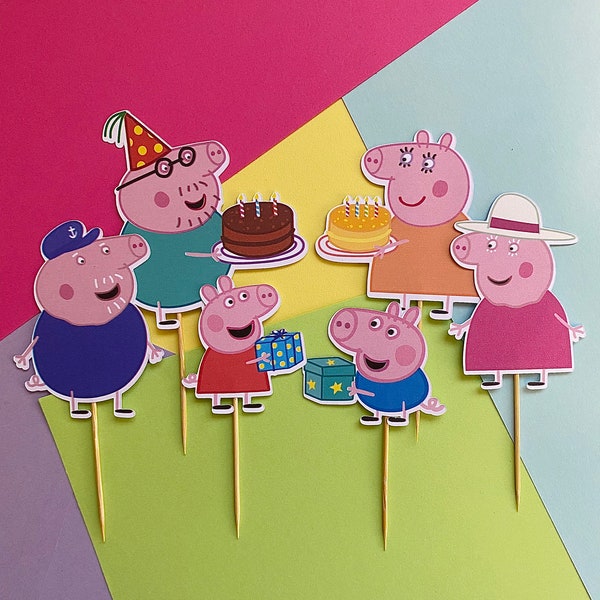 Peppa Pig Cupcake Toppers. Cake Topper. Peppa Pig. George Pig. Peppa Pig Family.