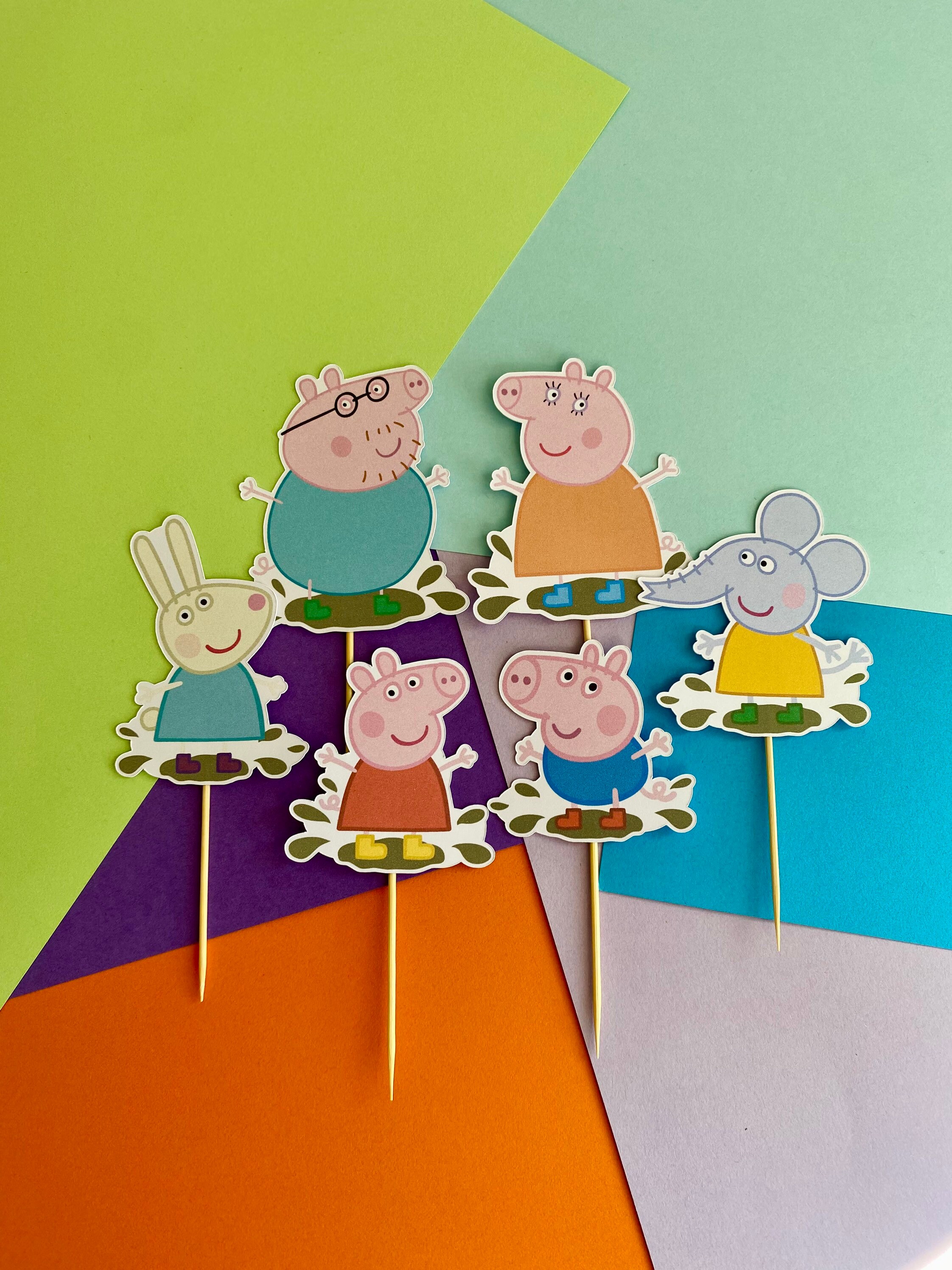 Peppa Pig Cupcake Toppers. Cake Topper. Peppa Pig. Pig. Etsy