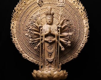 Natural wild incense wood Goddess of Mercy, Bodhisattva, 88 CM Tibetan God, Thousand-handed Goddess of Mercy