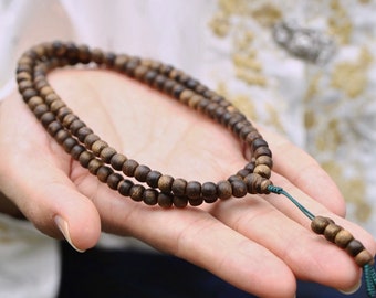 Fine Collection Old Brunei Sedum AgarwoodBracelet/Necklace/Mala/Prayer Beads from 4mm/5mm 11g 100% Sinking