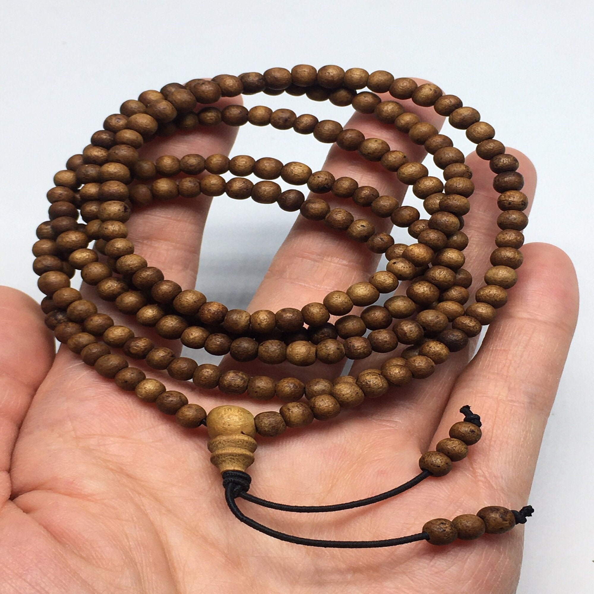 108 Beads Genuine Star & Moon Bodhi Seed Mala Indonesian Rosewood Prayer  Beads