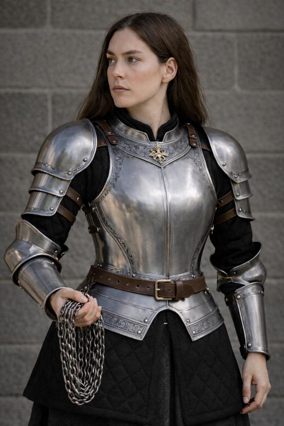 Handcrafted Medieval Steel Plate Armor – Female Knight Breastplate Set, Renaissance Cosplay Costume