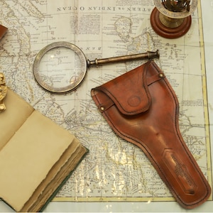 Lente d'ingrandimento vintage in ottone con custodia in pelle - Lente d'ingrandimento in stile antico per scrivania, regali o regalo di compleanno per collezionisti