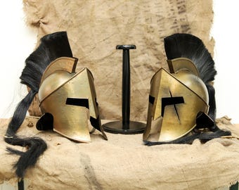 Bronze Finish Spartan Helmet: Greek Warrior Armor Decor