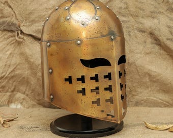 Handmade Steel Crusader Helm – Medieval Knight Cosplay Armor
