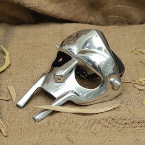 MF DOOM Mask Gladiator Helmet Face – Metal Finish Hip-Hop Cosplay Collectible