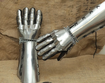 Middeleeuwse stalen ridderhandschoenen – Handpantserhandschoenen voor LARP, cosplay, renaissancefestivals en re-enactment