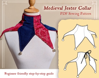 Medieval Jester Collar | PDF Sewing pattern | Beginner friendly