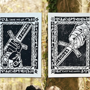 Merlin | Original Linocut Prints | Excalibur