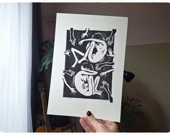 Isolation | Original Linocut Print