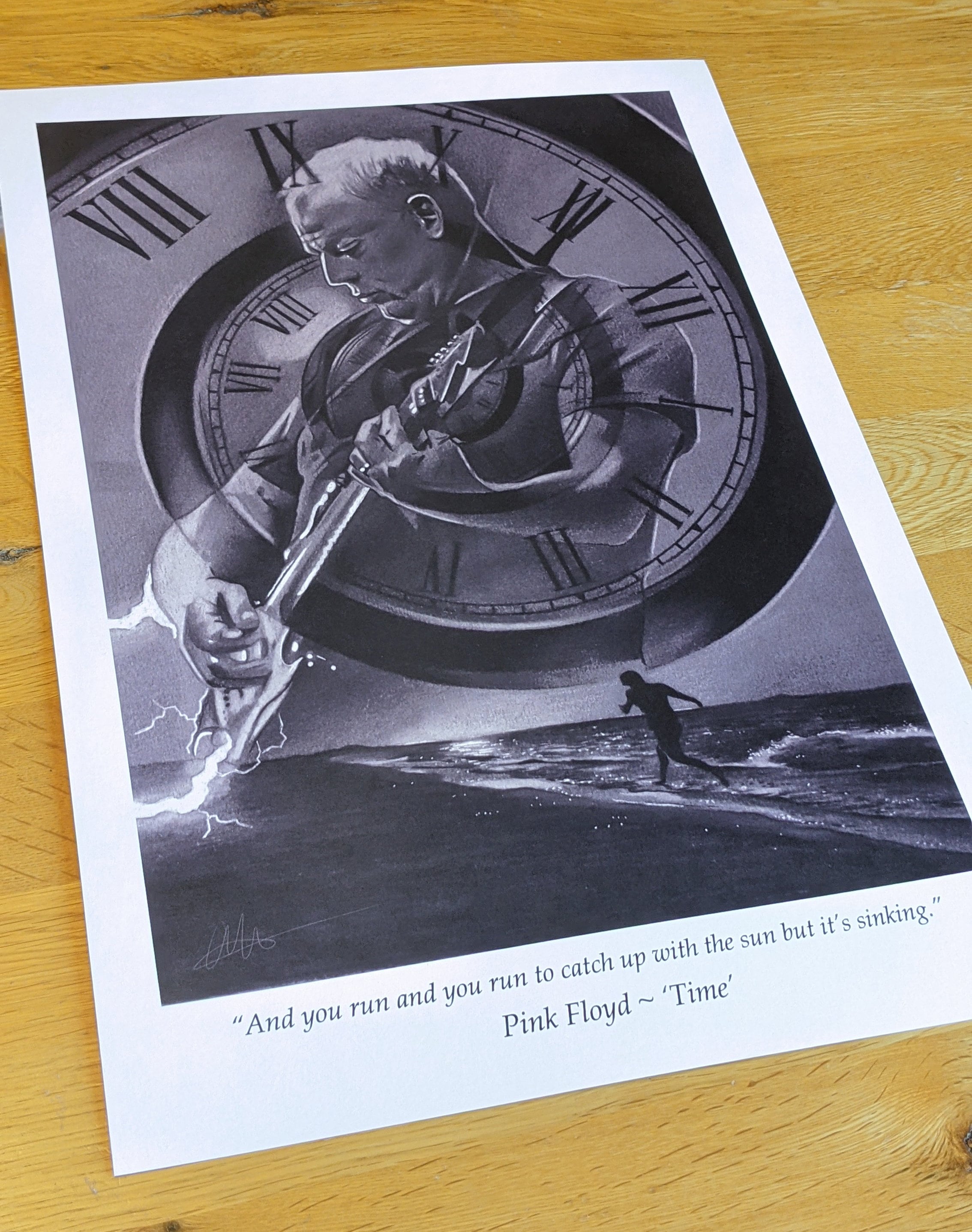 Pink Floyd, Time, Limited Edition Art Print, A3, Pencil Artwork