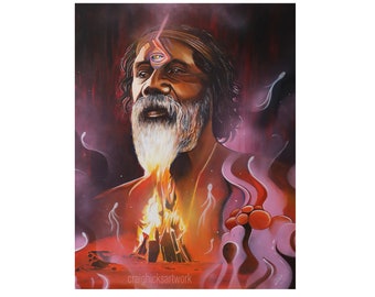 Aboriginal, Limited Edition Art Print, Acrylic Paint Artwork, Spiritual Art, Shamanic, Indigenous Wall Art, A3