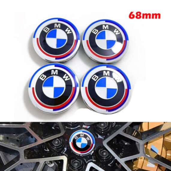 BMW 50 Years M Emblems Hub Caps Hub Cover Rim Cover 68 Mm Car Etsy