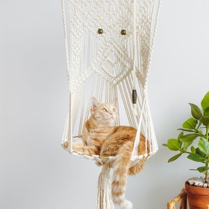Macrame Cat Bed, Macrame Cat Hammock,  wall hanging Pet Hammock Cat furniture Macrame Cat Swing Hanger