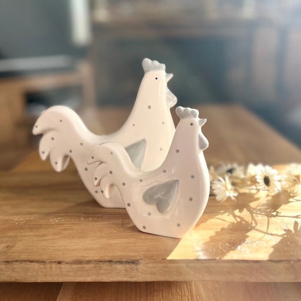 Freestanding Ceramic Chicken Ornament