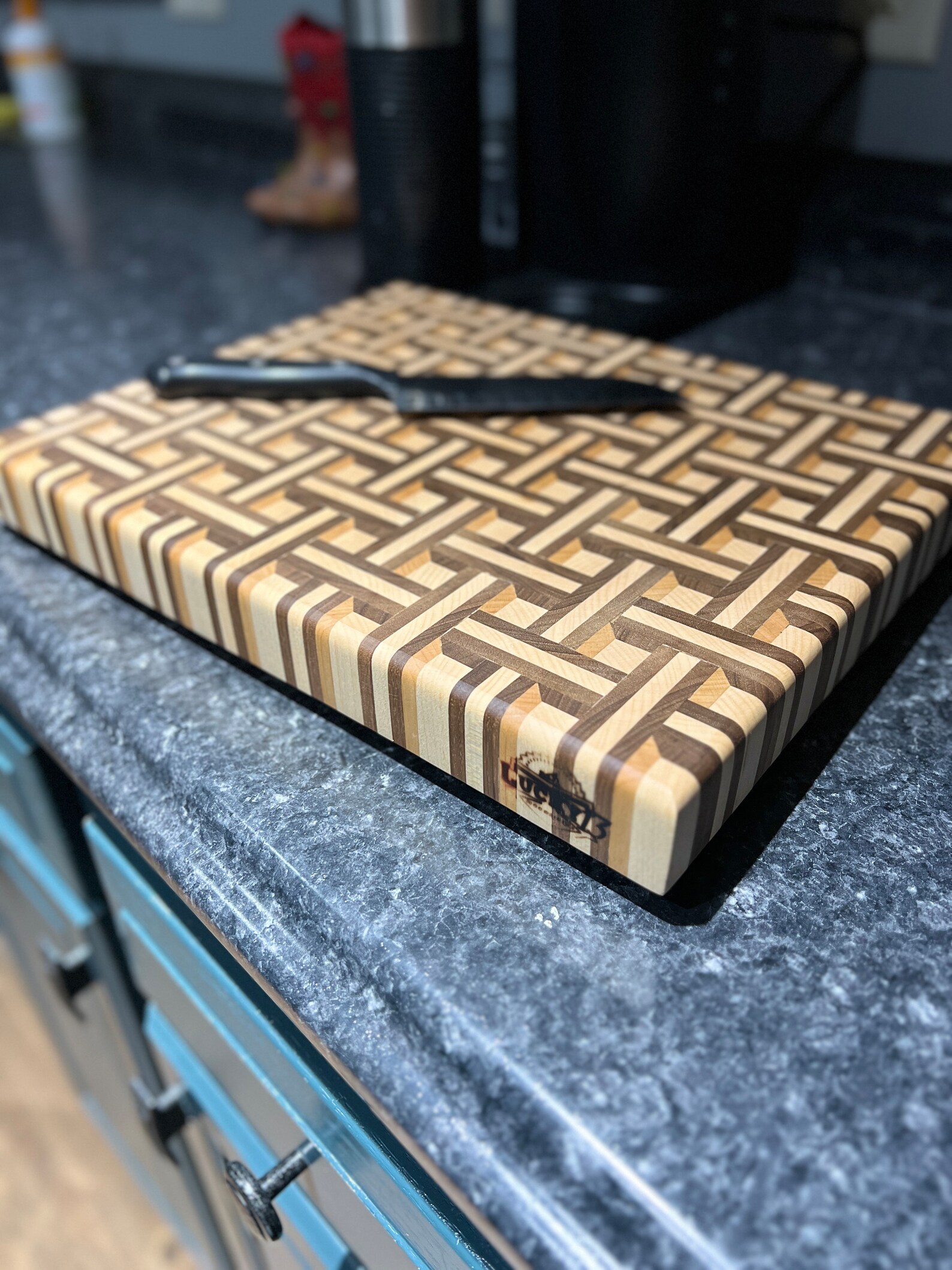 3D Basket Weave End Grain Cutting Board, Cutting Board, End Grain