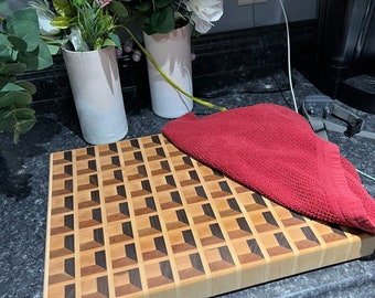 3-D end grain cutting board
