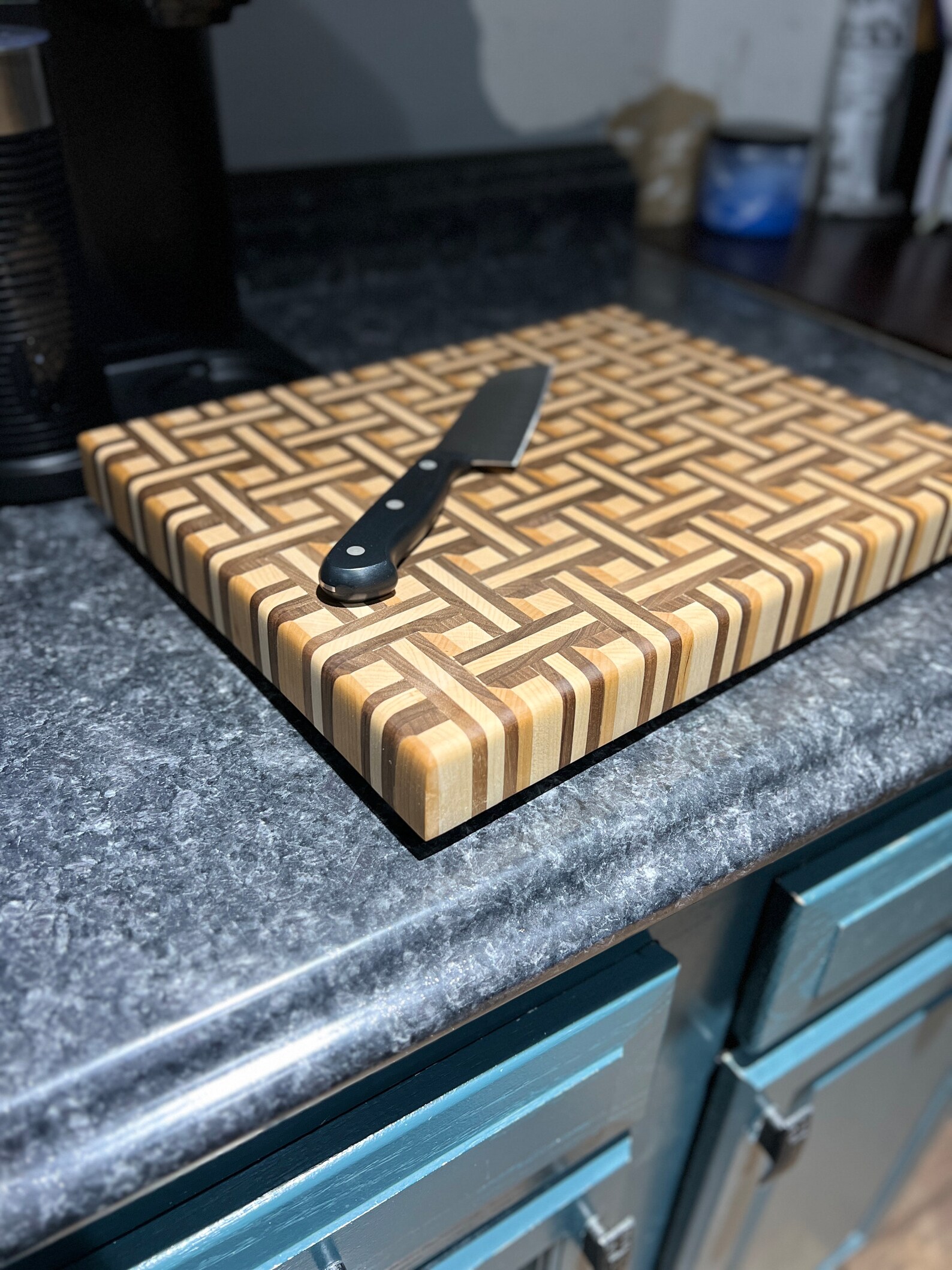 3D Basket Weave End Grain Cutting Board, Cutting Board, End Grain