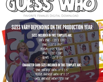 Printable Guess Who Extra Character Sheets Customizable Guess Who