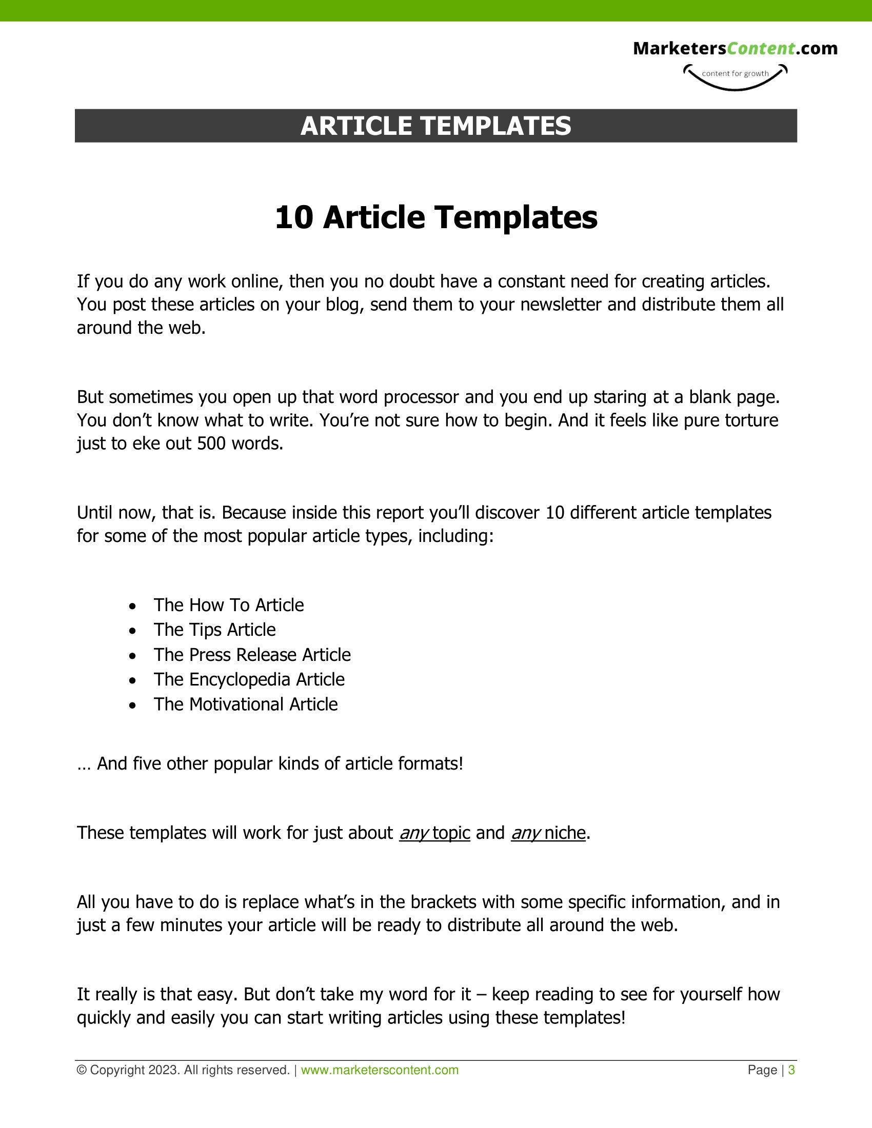 10 Article Templates - Etsy
