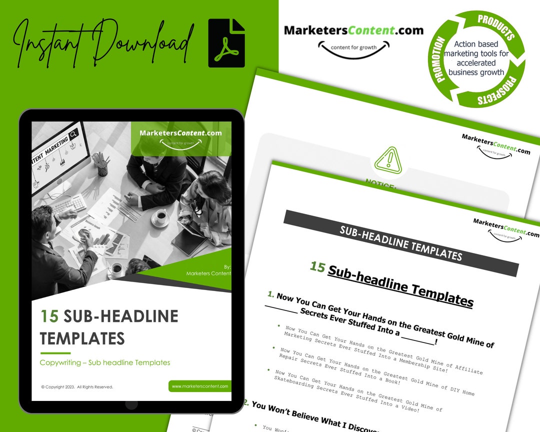 15 Sub-headline Templates - Etsy