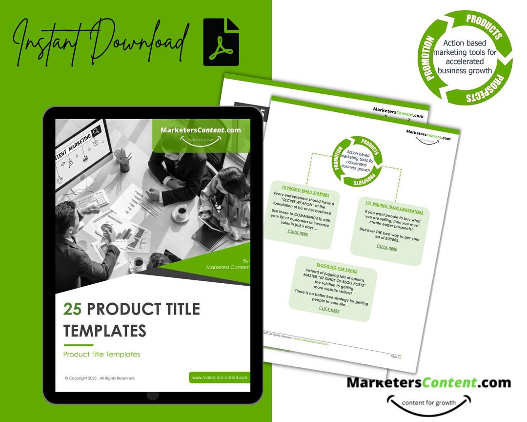 25 Product Title Templates: Marketing Content (PDF Pattern) - Etsy