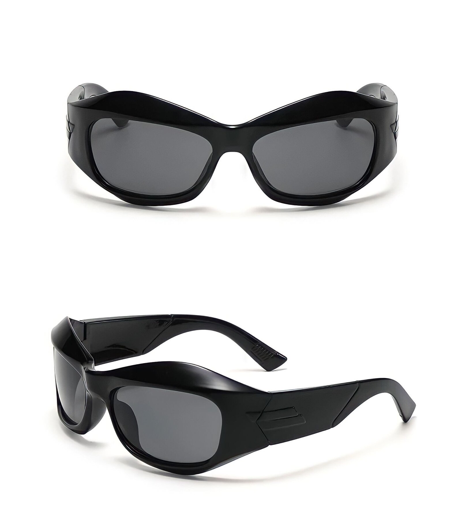 Y2K Futuristic Wrap Around Big Frame Sunglasses Y2K Etsy