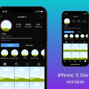 Instagram Mockup Template, Profile Branding Planner Iphone, Ig Feed Mockup, Instagram Mobile Mockup Editable in Canva image 6