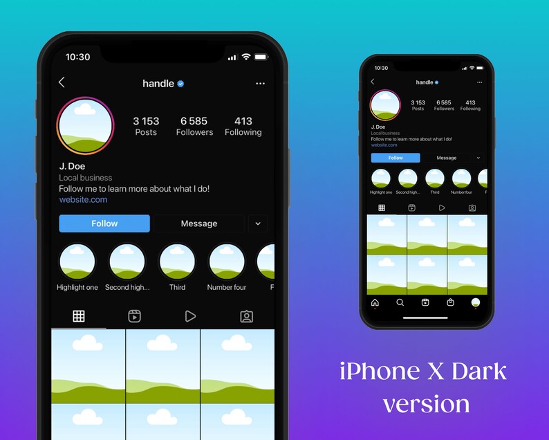 Instagram Mockup Template, Profile Branding Planner Iphone, Ig Feed Mockup, Instagram Mobile Mockup Editable in Canva image 6