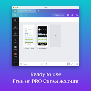 Instagram Mockup Template, Profile Branding Planner Iphone, Ig Feed Mockup, Instagram Mobile Mockup Editable in Canva image 3