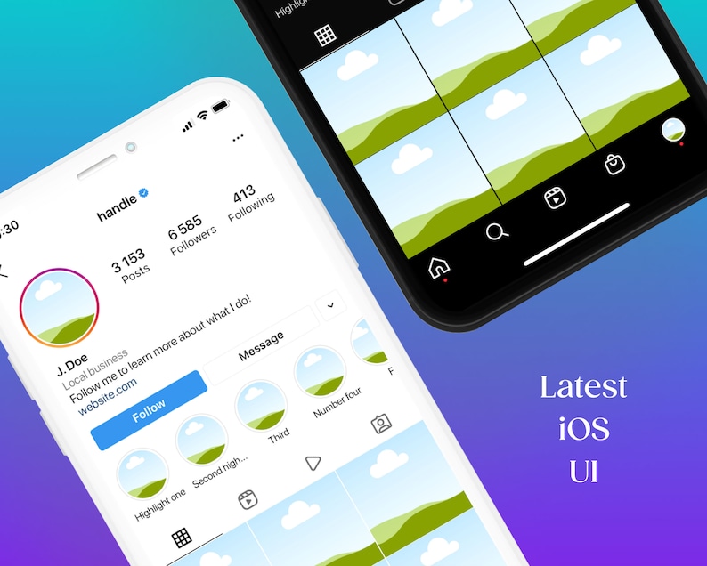 Instagram Mockup Template, Profile Branding Planner Iphone, Ig Feed Mockup, Instagram Mobile Mockup Editable in Canva image 7