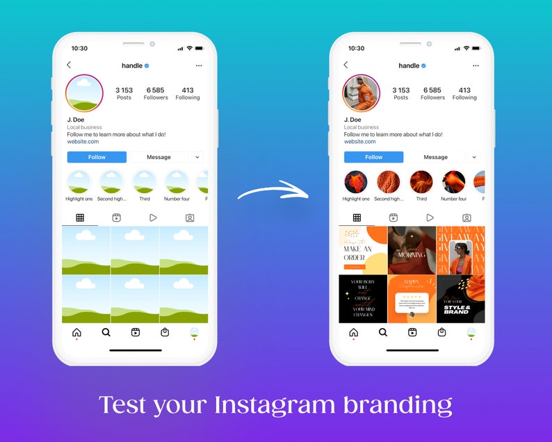 Instagram branding Iphone mockup