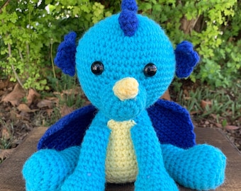 Modèle au crochet Tempest, le dragon bleu bébé