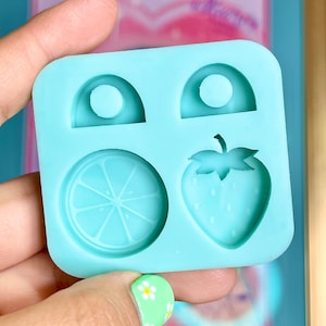 Fruit Strawberry Orange Lemon Slice Straw Topper Silicone Mold
