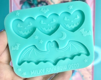 Spooky Halloween Bat Barrette Silicone Mold