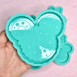 Mouse Christmas Wreath Coaster Tray Silicone Mold