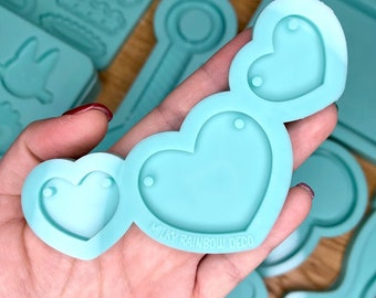 3 Piece Heart Necklace Silicone Mold