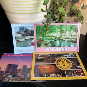 Lot de 4 cartes postales vintage de Nashville