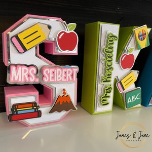 Cartas 3D personalizadas / Regalos para maestros, Semana de agradecimiento a los maestros, Regalos de agradecimiento para maestros, Regalos personalizados de fin de año escolar, Regalo de cartas en 3D