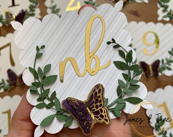 Fairy Garden Milestone Banner | Butterfly Banner, Garden Party Birthday, Monthly Photo Banner, First Year Banner, 12 Month Banner, Butterfly
