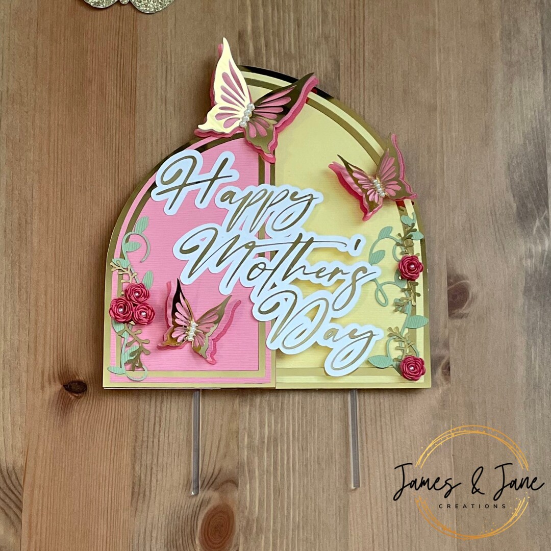Mother's Day Cake Topper Happy Mother's Day, Happy Mom's Day, Butterfly ...