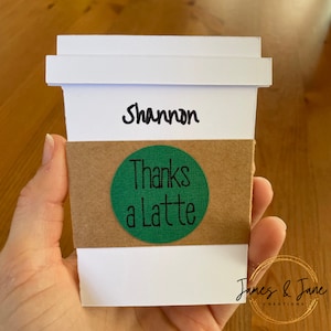 Benutzerdefinierte Kaffeetasse Geschenkkartenhalter | Personalisierte Kaffeetasse, Geschenkkartenhalter, Karte für Lehrer, Geschenkkartendarsteller, Kaffee Geschenkkarte