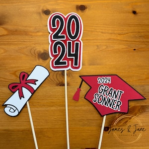 Palitos para centro de mesa de formatura | Palitos para centro de mesa de festa de formatura em cores personalizadas, decoração de formatura, centro de mesa de formatura, decoração de mesa de formatura 2024