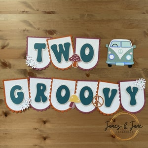 Custom Birthday Banner | Groovy One, Two Groovy, Personalized Happy Birthday Banner, Retro Birthday, Groovy Birthday Decor, Retro Daisy Boho