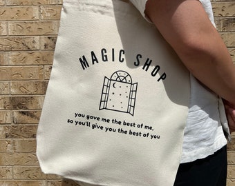 BTS Magic Shop Canvas Tote Bag | shoudler bag perfect for traveling, errand run, everyday bag, school bag