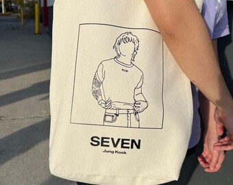【R】Jung Kook for   トートバッグ Jungkook Seven Canvas Tote Bag | Shoulder Bag Perfect for