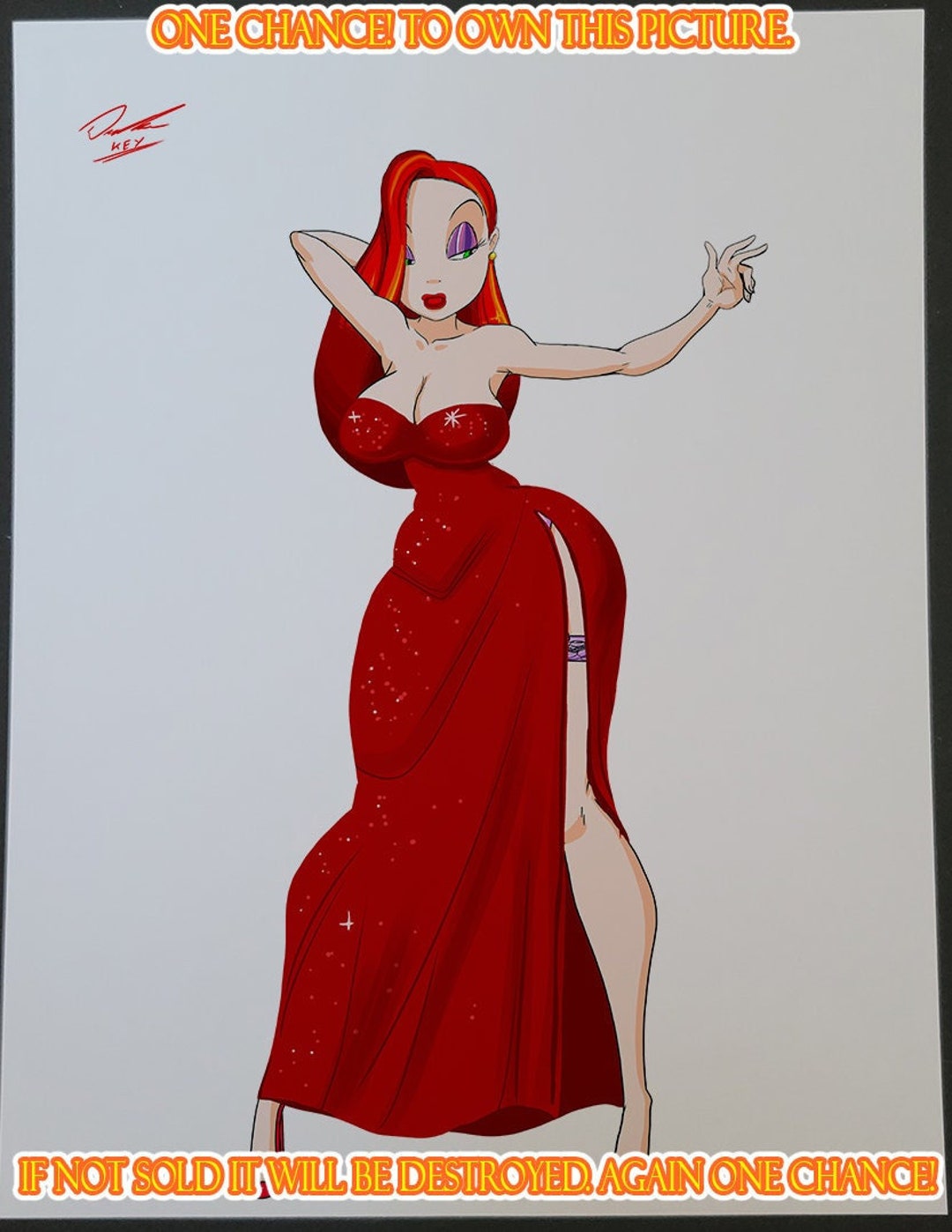 Jessica Rabbit Femme Fatale Pinup Art Print 8.5x11 Etsy